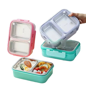 Thermal Insulated Stainless Steel Plastic Foldable Leak-Proof Bento <b>Lunch</b> <b>Box</b> for Kids 700ml Capacity Microwavable - Product Image 4
