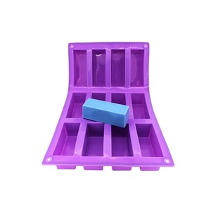 Nicole 12 Lỗ Hổng Silicone Hình Chữ Nhật Khuôn Sô Cô La Cấp Thực Phẩm Silicone Baking Pan Khuôn Mẫu Xà Phòng - Product Image 1