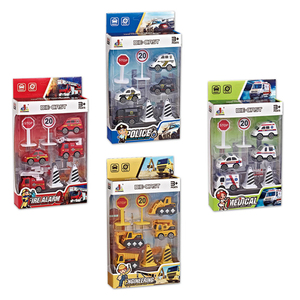 Conjunto de vehículos de ingeniería para niños, juguete de camión fundido a presión deslizante, juego de simulación de aleación fundido a presión, coche de <span class=keywords><strong>policía</strong></span>, juego de juguete - Product Image 2