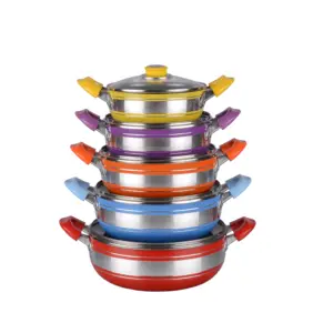 Kitchenware Aluminum Pressed Soup Pot With Lid And Stock Pot