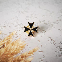 Épingles de revers maçonniques, badge commémoratif, maçon, franc-maçon, BLM56b, croix noire, ordre des chevaliers templiers, ordre des chevaliers de Malte, 1,8*1,8 cm