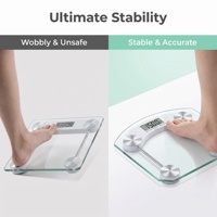Báscula de Baño Digital con Cuerpo de Vidrio Templado y Sensores de Alta Precisión, Báscula de Baño Digital para Fitness