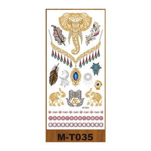 Adesivi per Tatuaggi Temporanei Personalizzati con Foglia d'Oro, Adesivi Metallici per Gioielli, Adesivi per Tatuaggi Temporanei con Motivi in Pizzo - Product Image 1