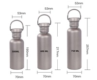 Mug de camping portable en titane pur Polar Everest Outdoor, léger et écologique, avec couvercle et poignée, 500 ml, 600 ml, 750 ml
