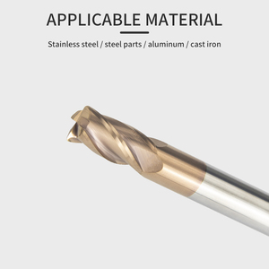 Fraise à queue sphérique en carbure HRC 60 à 2 dents, revêtement bronze haute précision, R0.5-R10, pour usinage CNC en acier au tungstène pour finition de moules - Product Image 5