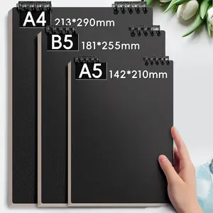 Minimalist Black And White Cover A5 B5 A4 Flip Up Detachable University Draft Writing Notebook