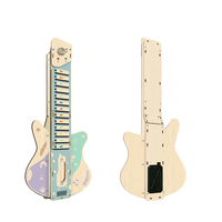 Guitare électrique multifonctionnelle en bois faite à la main pour enfants, instrument de musique mignon pour l'éveil musical précoce