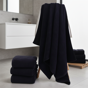 Beauty <strong>Spa</strong> Black Woven Cotton <strong>Towel</strong> for <strong>Facial</strong> Treatment-Eco-Friendly Quick-Dry Professional Use Roll Bath <strong>Towel</strong> - Product Image 1