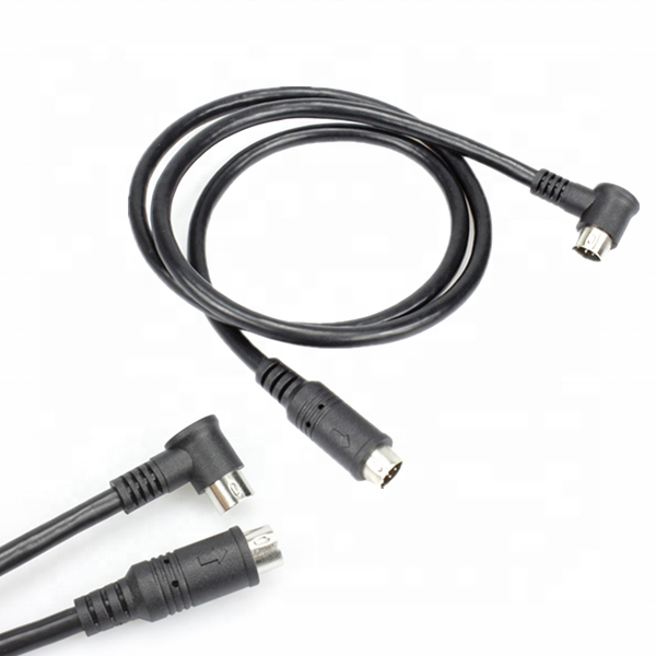 OEM Mini Din 4 Pin Cable Right Angel 90 Degree S-Video for Speaker & Monitor Male to Female Connection