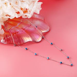 Collar con Colgante de Acero Inoxidable Chapado en Oro de 18k, Diseño Nuevo y Lindo de Ojos Azules, Joyería Popular 2022 - Product Image 2