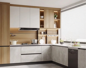 ห้องครัวโมเดิร์นทันสมัยจากมูนท็อป: ไม้ - ผสมสีขาว & ระบบจัดเก็บอัจฉริยะ - Product Image 1