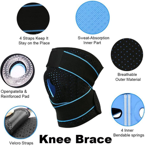 Professionele Kniebrace Met Veren En Siliconen Pad Kniebeschermers Fitness Kniebrace Onder Druk - Product Image 2
