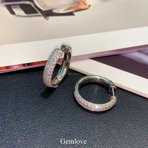 GEMLOVE 1.26CT Boucles d'oreilles vintage françaises-Or 18K Lab Diamond Light Bijoux de luxe pour femmes - Product Image 5