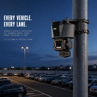 Caméra de sécurité à double objectif 4MP, détection AI des personnes et des véhicules, suivi intelligent, zoom optique 5X, vision nocturne couleur 40m