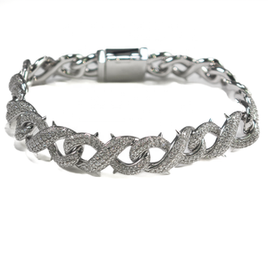 Collar de Cadena Cubana con Eslabones Infinitos y Espigas de Plata 925, Estilo Hip Hop, con Diamantes de Imitación de 10 mm, Directo de Fábrica, Probador de Diamantes Incluido - Product Image 6