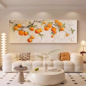 Hand Painted Oil Painting With 3D Texture Orange Tree <b>Art</b> For Living Room Wall Decor Wood Frame Abstract Still Life Artwork - Product Image 2
