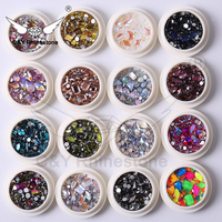 CY Luxury Nouvelle Boîte Ronde de Bijoux pour Ongles, Strass Mixtes en Verre à Dos Plat, Accessoires Diamantés, Vente en Gros Usine