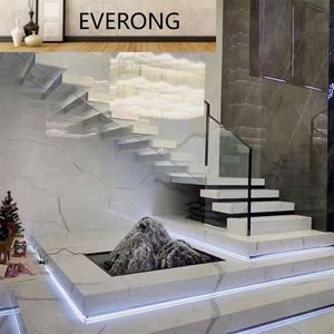 <span class=keywords><strong>Escaleras</strong></span> de mármol de losa de piedra sinterizada antideslizante escalones dúplex de Villa de lujo modernos personalizados - Product Image 4
