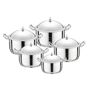 FUNITE Juego de Utensilios de <span class=keywords><strong>Cocina</strong></span> Modernos de Acero Inoxidable de 10 Piezas con <span class=keywords><strong>Ollas</strong></span> y Compatibilidad con Inducción - Product Image 1