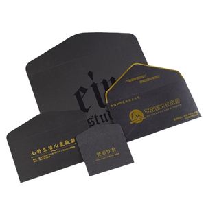 Sobre para Monedas con Logotipo de Empresa en Estampado Dorado sobre Papel Negro, Estilo Tradicional, para Tarjetas de Servicio - Product Image 1