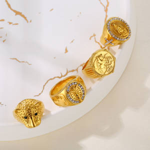 Unisex Cross Saint Michael Protect US 316L Stainless Steel <strong>Signet</strong> <strong>Rings</strong> for <strong>Men</strong> Fashion Thumb Biker <strong>Rings</strong> Jewelry - Product Image 3