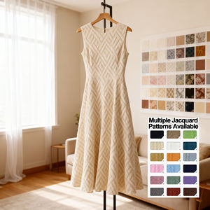 Tissu jacquard en maille de couleur unie, anti-boulochage, avec logo personnalisé, pour robes - Product Image 3