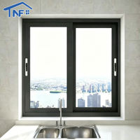 Fenêtres en aluminium et verre noir sur mesure, fenêtres coulissantes en aluminium