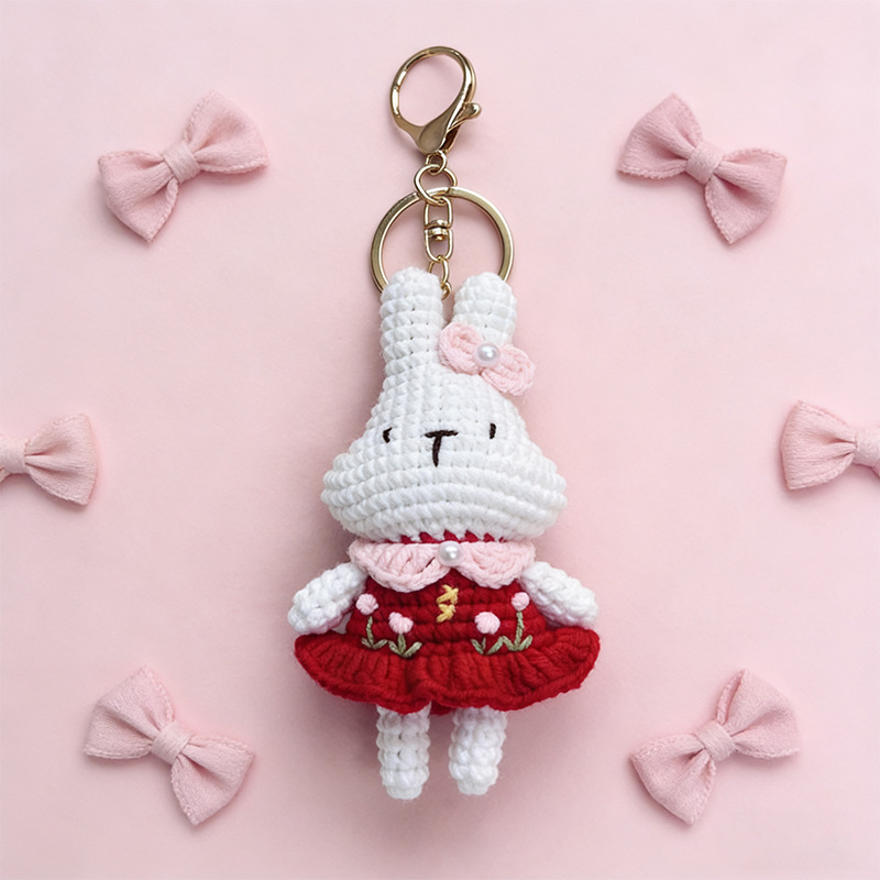 Porte-clés lapin rouge