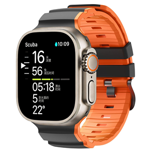 Correa de Silicona de Repuesto Resistente de Dos Tonos Personalizada para IWatch 49/46/45/44/42mm - Product Image 3