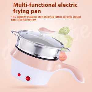 Mini poêle électrique multifonctionnelle <span class=keywords><strong>Wok</strong></span> électrique antiadhésif de petite puissance pour la cuisson des nouilles Shark Small Electric - Product Image 2