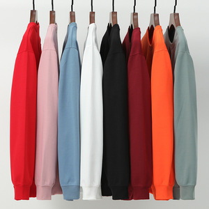 Sudadera de algodón con cuello redondo y hombros caídos, color liso, con impresión de logotipo personalizable para restaurantes, barberías y tiendas de hot pot. - Product Image 2