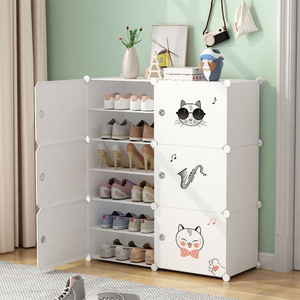 <span class=keywords><strong>Meuble</strong></span> de rangement moderne et économique en plastique blanc, étagères extensibles pour chaussures, idéal pour salon, hôpital, entrepôt - Product Image 1