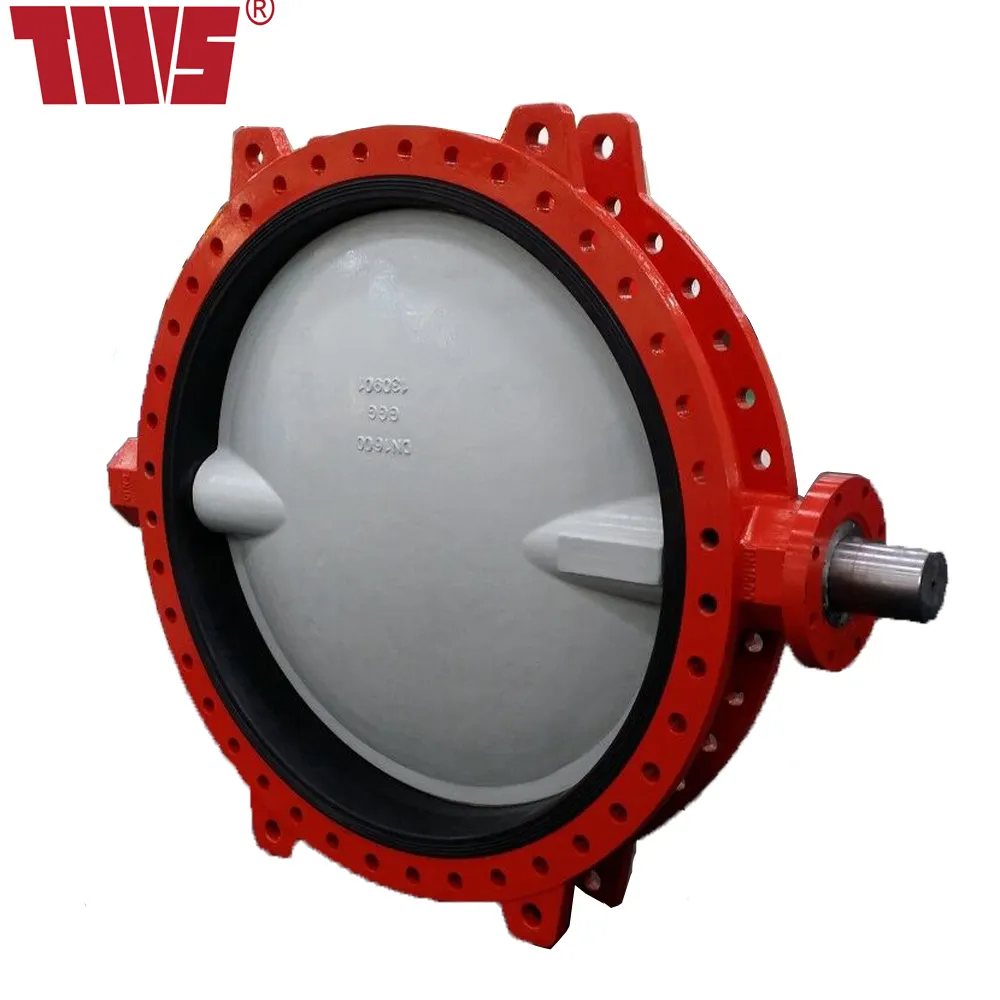 TWS DN1600 PN16 Soft Seal Concentric Double Flanged Butterfly Valve Free Shaft for Actuator