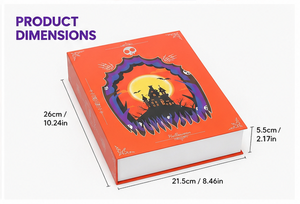 Custom Book Shaped Halloween Advent <b>Calendar</b> Box with 12 Drawers Rigid Cardboard Purple Mystery Blind Box Gift Packaging Box - Product Image 5
