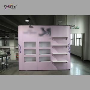 منصة عرض قابلة للطي على شكل قوس معدني للإعلانات مع لافتة قابلة للسحب وإضاءة LED - Product Image 2