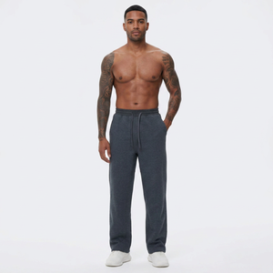 Men's Thickened Casual Autumn Eco-Friendly Breathable Waterproof Multi-Pocket Sweatpants Solid Zipper Fly Mid Waist <b>Canvas</b> Flat - Product Image 1