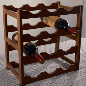 Exhibidor de Vino de Madera al por Mayor, Panel Superior de Aluminio, Decoración Moderna para el Hogar, Cocina, Comedor, Bar, Elegante Exhibidor de Vino de Mesa - Product Image 5