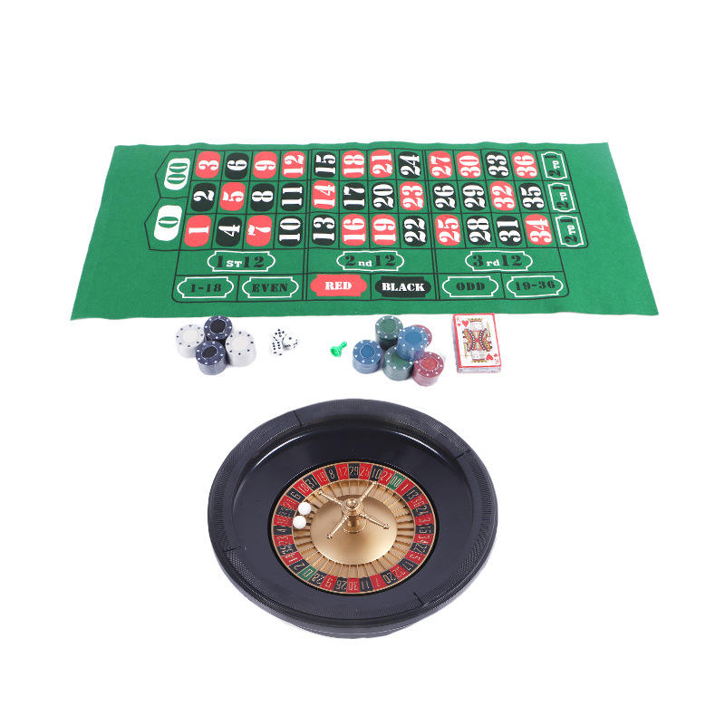 16 Inch Roulette Entertainment Speelgoed Board Game Casino Draaitafel Poker Chip Dobbelstenen Roulette Spel