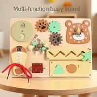 Tablero de Actividades Montessori de Madera, Juguete Educativo Sensorial para el Desarrollo de la Inteligencia, para Niños Pequeños, Aprendizaje Temprano y Crecimiento