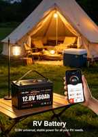 Batterie LiFePO4 Enlzh 12,8 V 160 Ah avec BMS auto-chauffant intégré, écran LCD Bluetooth, pack de batteries au lithium solaire OEM