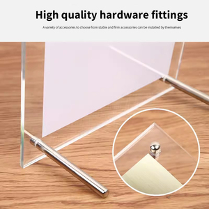 Miễn phí-đứng rõ ràng Acrylic giấy chứng nhận độ tà<span class=keywords><strong>i</strong></span> liệu ảnh khung ảnh vớ<span class=keywords><strong>i</strong></span> vít đứng cho Tabletop hiển thị - Product Image 4