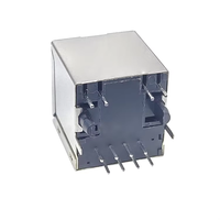 Prise verticale à branchement direct à 180 degrés, transformateur Ethernet intégré 100M, connecteur réseau RJ45, LED verte/jaune, placage or