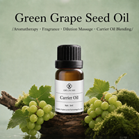 Huile de pépins de raisin vert pressée à froid, naturelle et non coupée, directement de l'usine, pour massage corporel, soins de la peau en salon de beauté, huile de base et huile végétale.