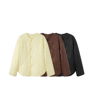 Marca personalizada OEM Logo acolchado moda <span class=keywords><strong>mujer</strong></span> suelta cálida chaqueta de algodón Vintage superventas Casual <span class=keywords><strong>para</strong></span> primavera otoño <span class=keywords><strong>para</strong></span> <span class=keywords><strong>Amazon</strong></span> - Product Image 1