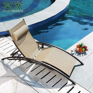 Chaise longue de plage, pieds en fonte, banc de parc, cadre en aluminium, meubles de salon, transat solaire, <span class=keywords><strong>piscine</strong></span> extérieure, lit solaire moderne - Product Image 2