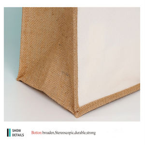 Bolsas de playa de yute, venta al por mayor, 100% <span class=keywords><strong>tela</strong></span> de cáñamo, bolsa de comestibles de 10kg, bolsa de compras de fieltro de lino - Product Image 6