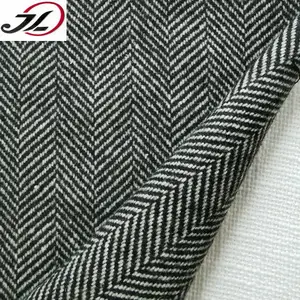 China factory herringbone poly tweed wool fabric for women garment