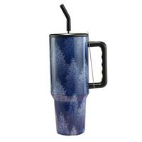 Gobelet isotherme personnalisé en acier inoxydable à double paroi par sublimation, 40 oz, écologique, compatible lave-vaisselle, garde le chaud pendant 6 heures, imprimé floral
