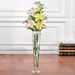 Crystal V Shape Tall <strong>Flower</strong> Glass <strong>Vase</strong> 20/30/40/50/60cm for Home Bar Office Restaurants Hotels-Wedding &amp; Valentine's Day - Product Image 6