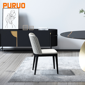 Puruo Italian Luxury <strong>Dining</strong> Chair Minimalist Backrest High-End Designer Feel Metal for Home Use Light Modern <strong>Dining</strong> <strong>Table</strong> <strong>Stool</strong> - Product Image 1